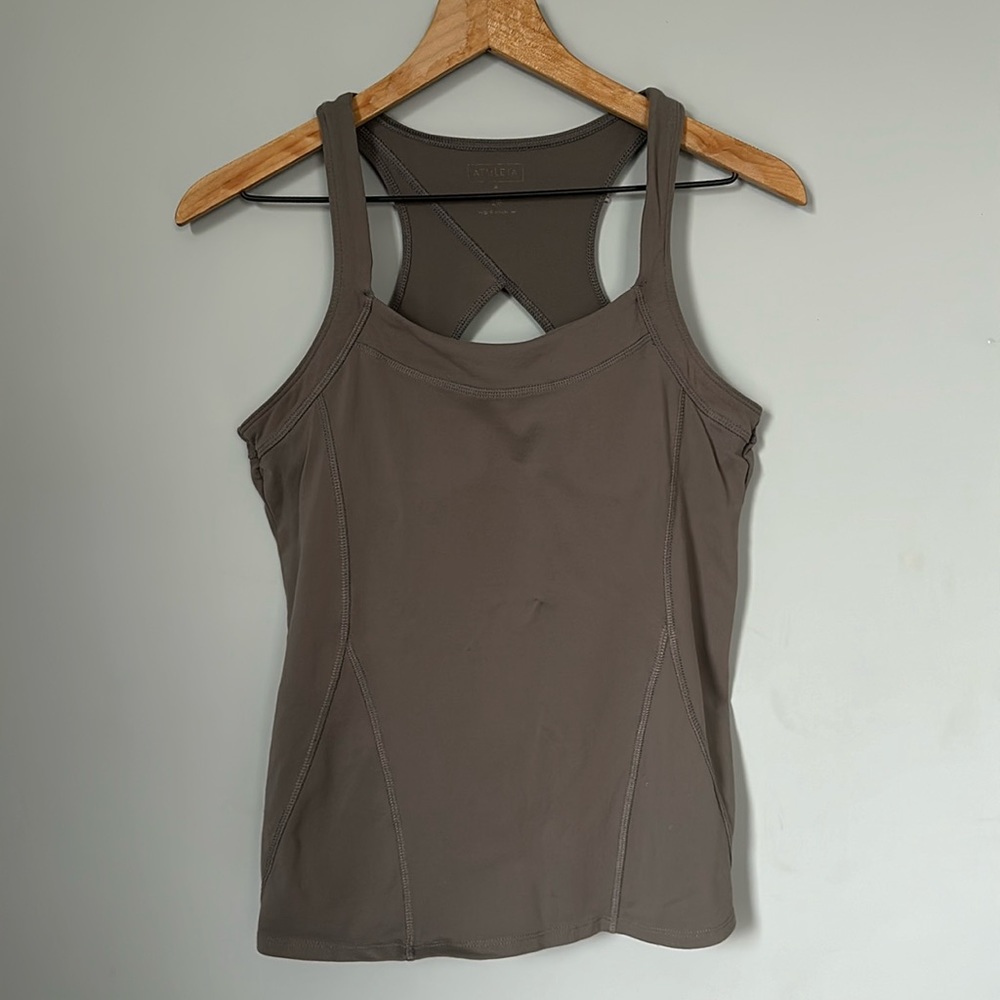 Athleta Gray and Yellow Activewear Women’s Tank Top Size Medium